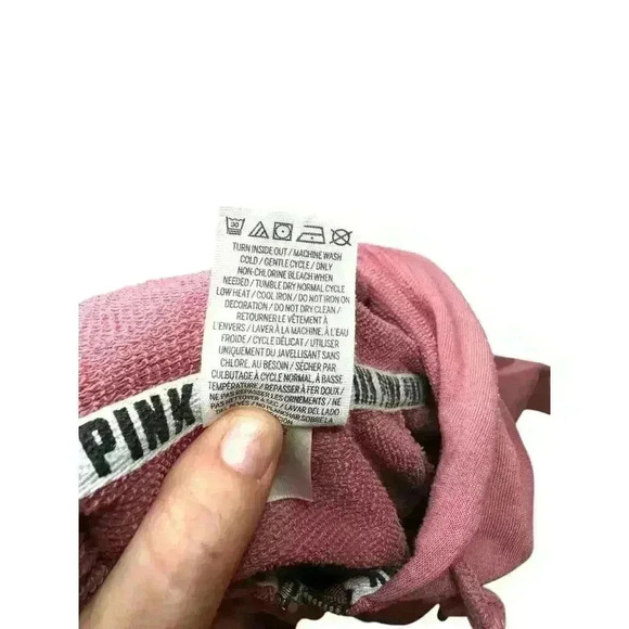 PINK Victorias Secret Mauve Pink Gray Full zip hoodie Med - Picture 6 of 6